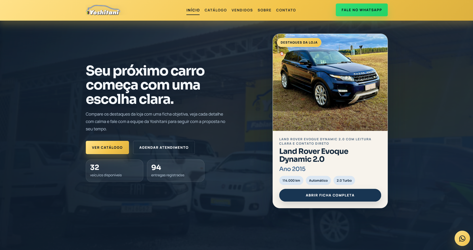 Preview estatico do website da GaragemWeb